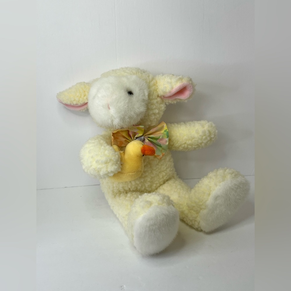 Vintage 1992 Commonwealth Lamb with Baby Chick‎ Plush Walmart 16" Stuffed Animal